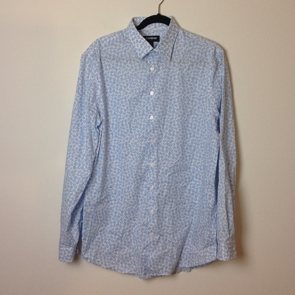 Express - Slim Floral Dress Shirt - Picture 2 of 4